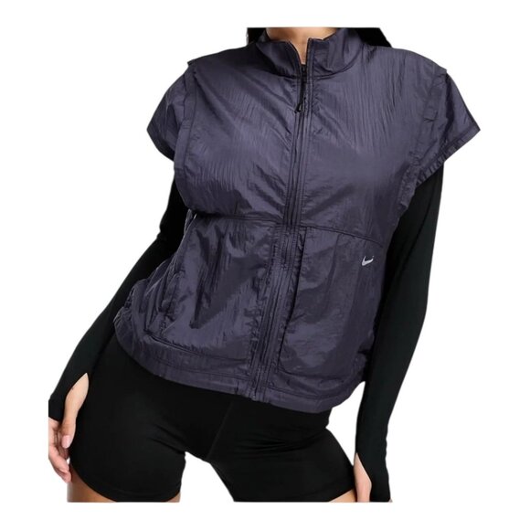 Nike Training City Ready Repel Navy Short Sleeve Jacket Vest Women's Large NEW - Picture 3 of 13